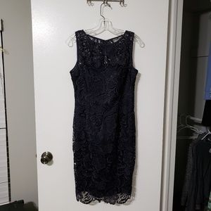 Adriana Papell Lace Overlay Dress